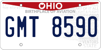 OH license plate GMT8590