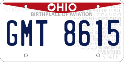 OH license plate GMT8615