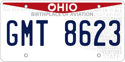 OH license plate GMT8623