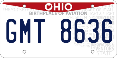 OH license plate GMT8636