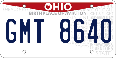 OH license plate GMT8640