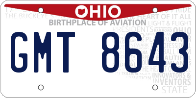 OH license plate GMT8643