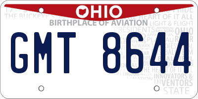OH license plate GMT8644