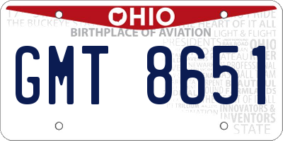 OH license plate GMT8651