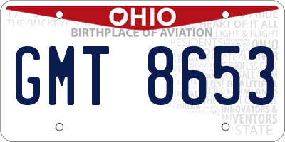 OH license plate GMT8653