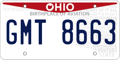 OH license plate GMT8663