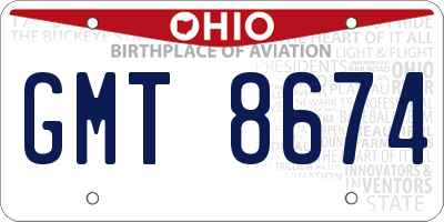 OH license plate GMT8674