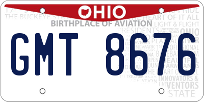 OH license plate GMT8676
