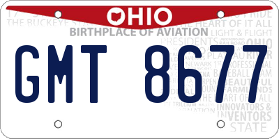 OH license plate GMT8677