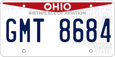 OH license plate GMT8684