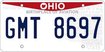 OH license plate GMT8697