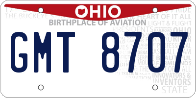OH license plate GMT8707