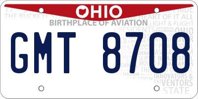 OH license plate GMT8708