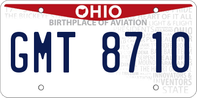 OH license plate GMT8710