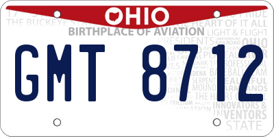 OH license plate GMT8712