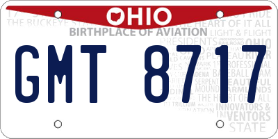 OH license plate GMT8717