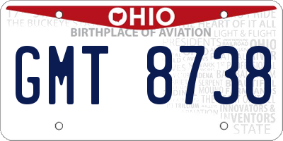 OH license plate GMT8738