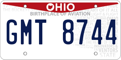 OH license plate GMT8744