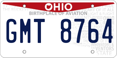OH license plate GMT8764