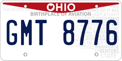OH license plate GMT8776