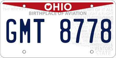 OH license plate GMT8778