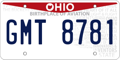 OH license plate GMT8781