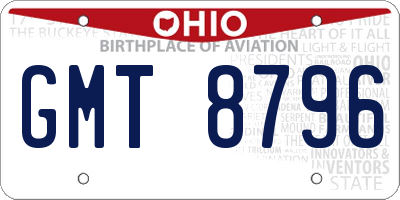 OH license plate GMT8796