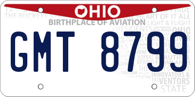 OH license plate GMT8799
