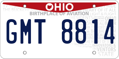 OH license plate GMT8814