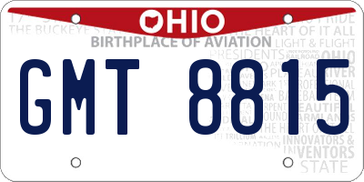 OH license plate GMT8815