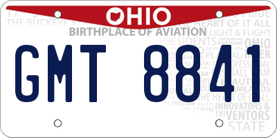 OH license plate GMT8841