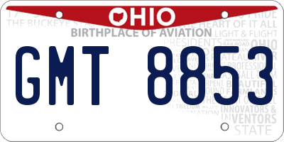 OH license plate GMT8853