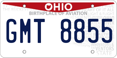 OH license plate GMT8855