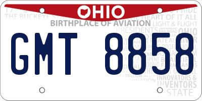 OH license plate GMT8858