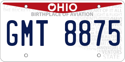 OH license plate GMT8875