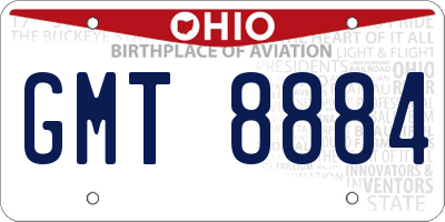OH license plate GMT8884