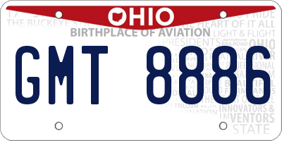 OH license plate GMT8886