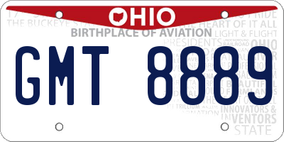 OH license plate GMT8889