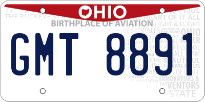 OH license plate GMT8891
