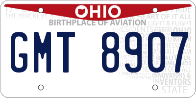 OH license plate GMT8907
