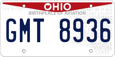 OH license plate GMT8936