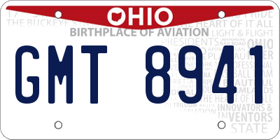 OH license plate GMT8941
