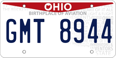 OH license plate GMT8944