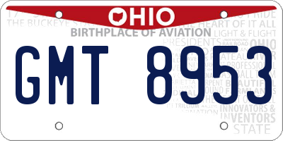 OH license plate GMT8953