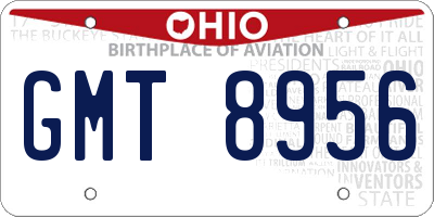 OH license plate GMT8956