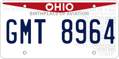 OH license plate GMT8964