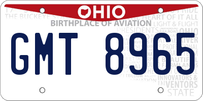 OH license plate GMT8965