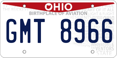 OH license plate GMT8966
