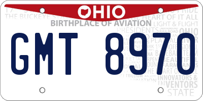 OH license plate GMT8970