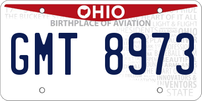 OH license plate GMT8973